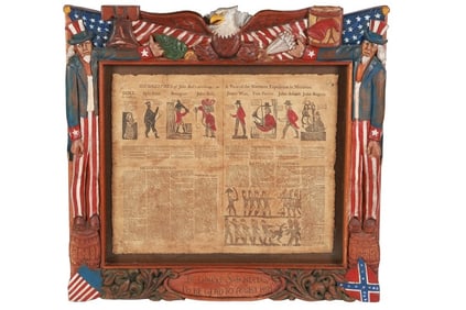 War of 1812 Broadside in Ornate Carved Frame