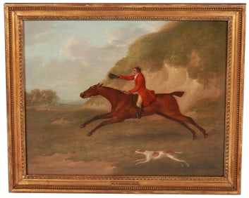 J.N. Sartorius, Oil on Canvas Fox Hunt Scene