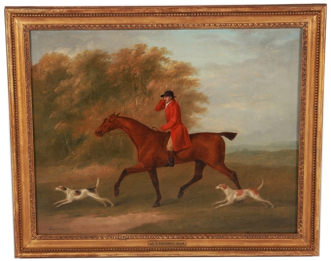 J.N. Sartorius, Oil on Canvas Hunt Scene (1 of 4)