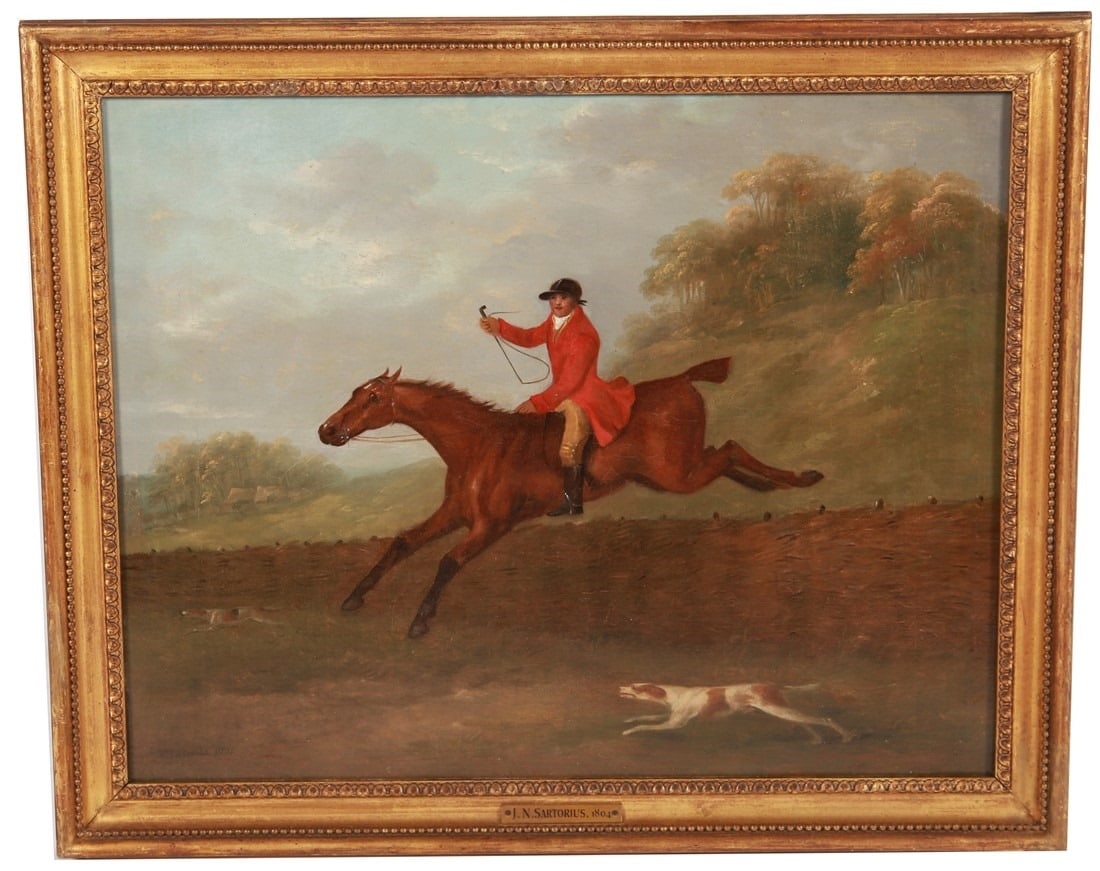 J.N. Sartorius, Oil on Canvas Hunt Painting (1 of 6)