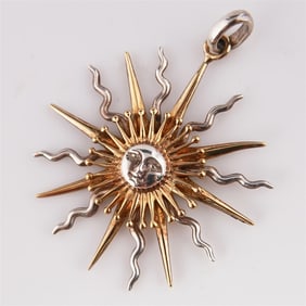 Sergio Bustamante, Gold and Sterling Pendant
