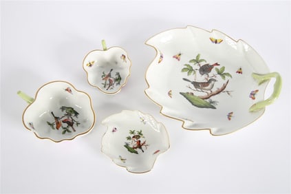 Herend, "Rothschild Bird" Four Dishes