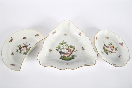Herend, "Rothschild Bird" Three Dishes