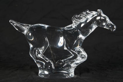 Steuben, "Running at Full Gallop" Crystal Horse