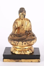 Carved Gilt Wood Buddha Figure