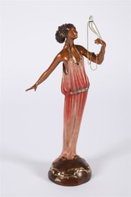 Erte, "Love Goddess" Polychrome Bronze Sculpture