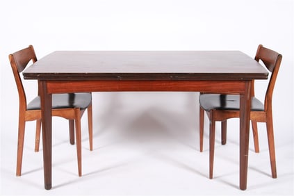Danish Rosewood Table with Two Chairs