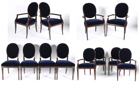 Randolph and Hein, Twelve Blue Upholstered Chairs