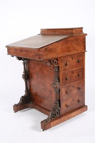 Burled Walnut Davenport Desk