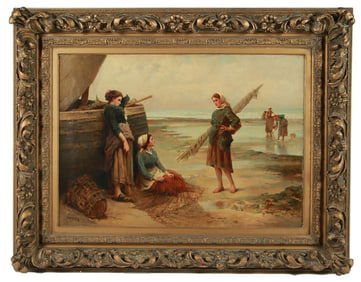 L. Laurenty, Oil on Canvas Coastal Scene