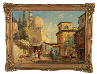 Douglas Arthur Teed, "Street in Tunis" Oil