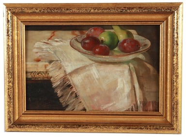 Attrib. Alphonse Mucha, Oil on Panel Still Life