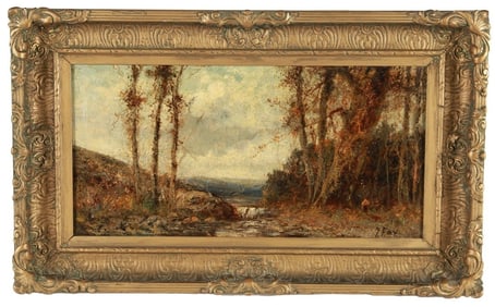Signed "J. Fox", Oil on Canvas Landscape