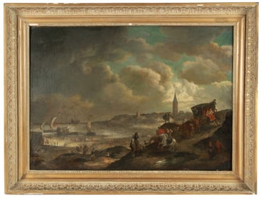 Oil on Canvas Land and Sea Painting