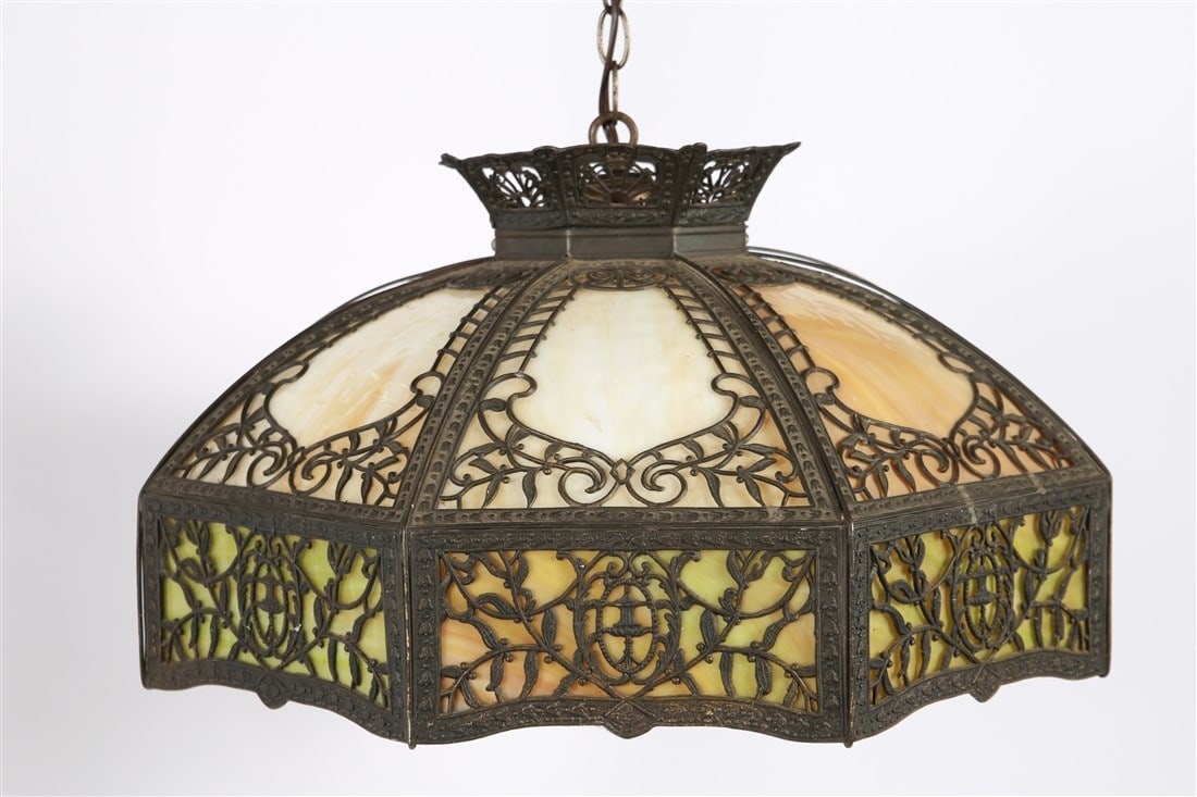 Slag Glass Hanging Lamp (1 of 6)