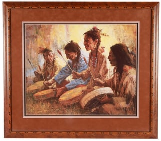 Howard Terpning, "Four Sacred Drummers" Litho