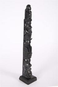 Haida Nation, Carved Argilite Stone Totem Pole