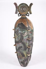 Joseph Woodford, "Copper Temple Vessel" Raku