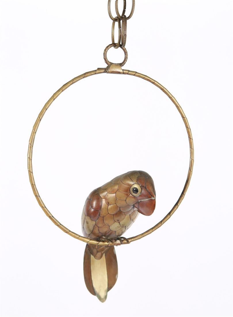 Attrib. Sergio Bustamante, Smaller Hanging Parrot (1 of 4)