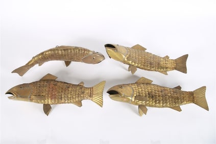Sergio Bustamante, Set of Four Brass Fish