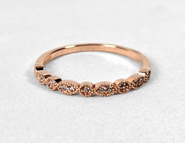 Copper Colored Sterling Silver Ring w/ Stones