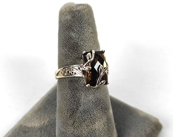 Sterling Silver and Brown Stone Ring
