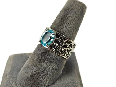 Sterling Silver Ring w/ Teal Stone