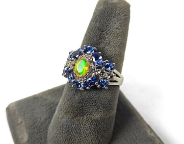 Sterling Silver Ring w/ Multiple Stones