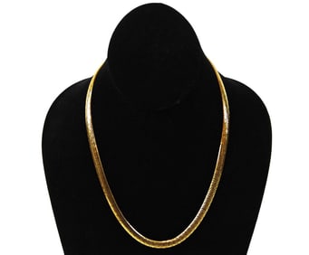 Gold-Plated Sterling Silver Herringbone Necklace