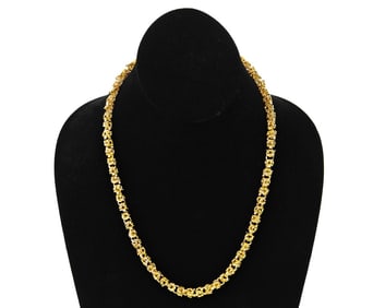 Gold-Plated Sterling Silver Byzantine Necklace