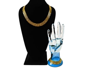 Gold-Plated Sterling Silver Necklace w/ Bracelet