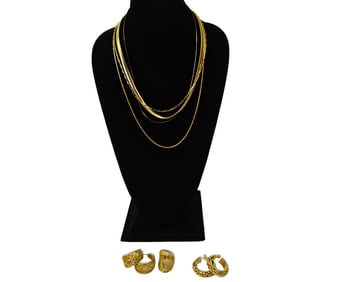 Seven Pcs. of Gold-Plated Sterling Silver Jewelry