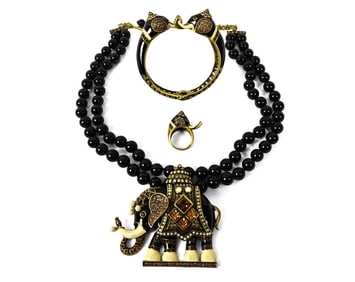 Heidi Daus, Set of Elephant-Themed Jewelry