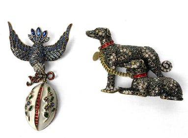 Heidi Daus, Two Large Vintage Brooches