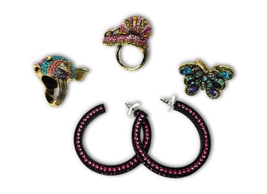 Heidi Daus, Rings and Earrings Lot