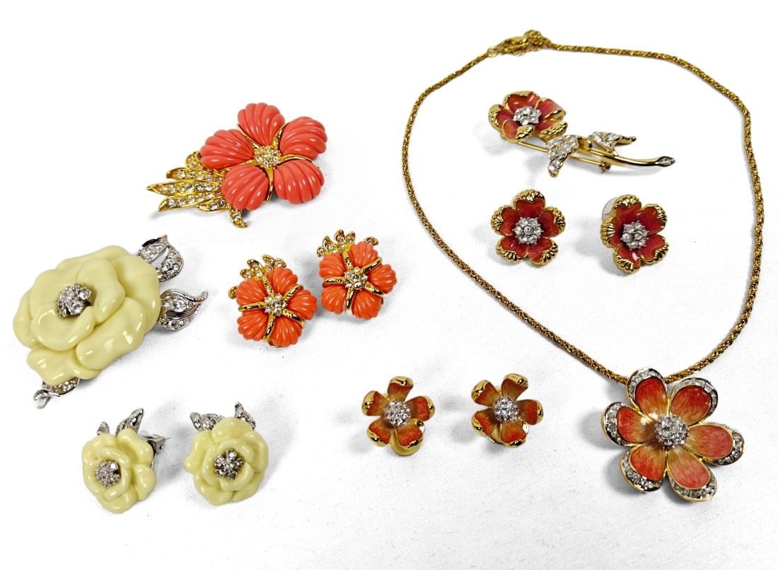 Nolan Miller, Eight Pieces of Floral Jewelry (1 of 6)