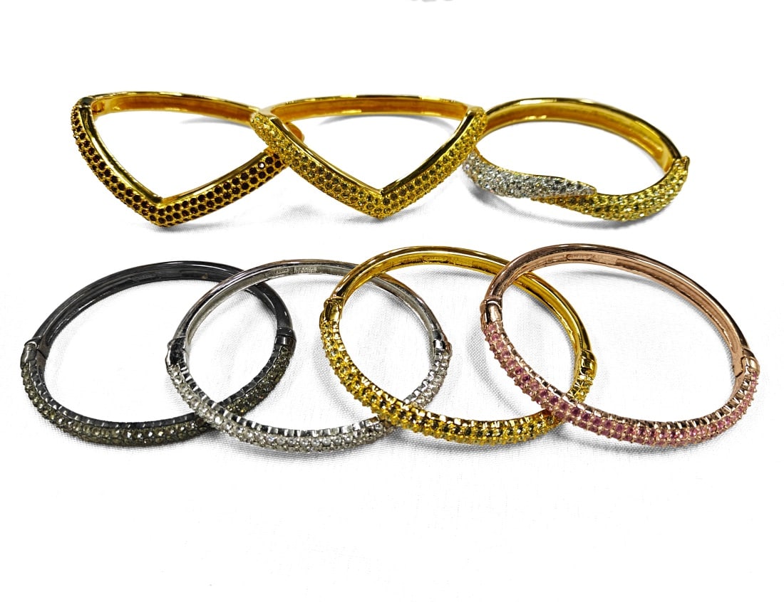 Nolan Miller, Seven Costume Jewelry Bracelets: Nolan Miller, collection of seven costume jewelry bracelets of varying sizes and styles.
