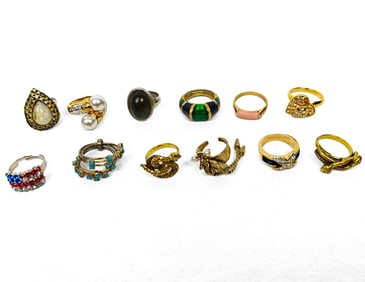 Twelve Unbranded Fashion Rings