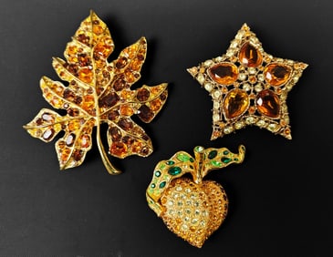 Kenneth J. Lane, Lot of Three Brooches