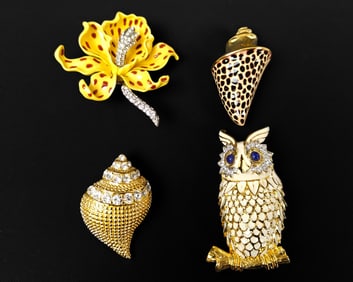 Kenneth J. Lane, Lot of Four Brooches