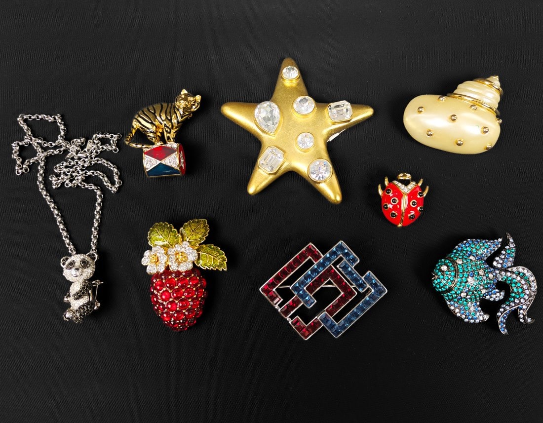 Kenneth J. Lane, Eight Various Fashion Brooches (1 of 8)