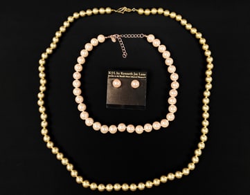 Kenneth J. Lane, Two Faux Pearl Necklaces