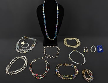 Thirteen Crystal Bead Necklaces and Bracelets