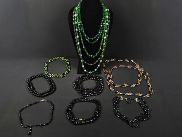 Collection of Twelve Crystal Beaded Necklaces