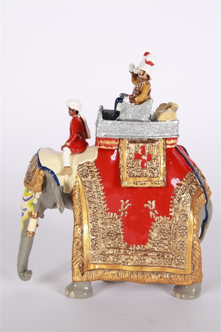 Beau Geste, 381 Elephant Toy Miniature: Beau Geste. Elephant figurine: Height: 6 1/2", Length: 5 1/4", Depth: 3". Beau Geste, no. 381 elephant of the Aides-de-Camps of the Duke of Connaught, Sir Fitzgerald - Col. Herbert, Delhi Durbar, 1903