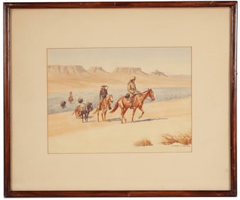 Leonard H. Reedy, Cowboy Watercolor