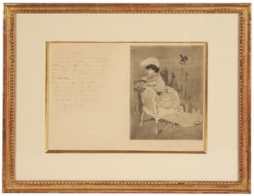 Jacques Villon, "La Parisienne" Dedicated Etching