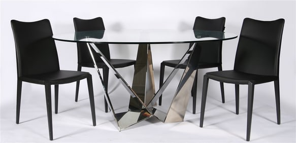 Zuri Furniture, "Serra" Dining Table with Chairs
