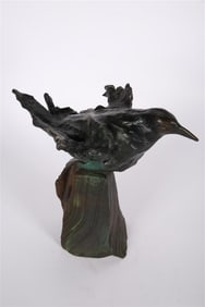 Frank Boyden (American), Bronze Crow Sculpture