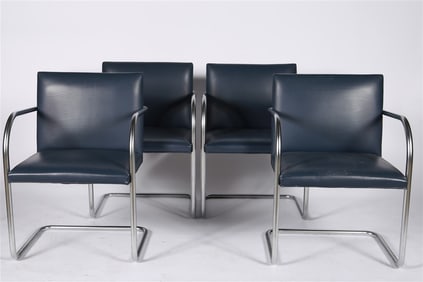Mies van der Rohe for Knoll, Four BRNO Chairs
